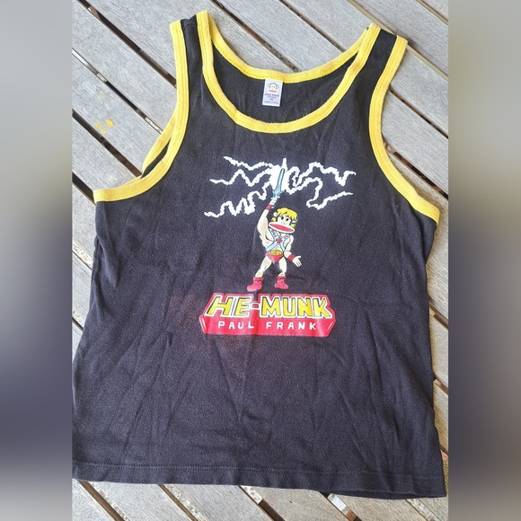 Paul Frank Black and Yellow Graphic Tank Top - Picture 1 of 2